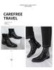 Men's Autumn Shiny Pointed Toe High-Top Chelsea Leather Boots - British Style, Formal or Casual.