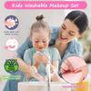 Kids Real Washable Makeup Kits for Girls with Mirrors, Fashionable Handbag Storage Design,Princess Toys Cosmetic Set, Gifts