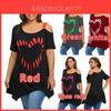 Stylish Womens Fashion Plus Size Off Shoulder Tops With Loose Heart Print Design