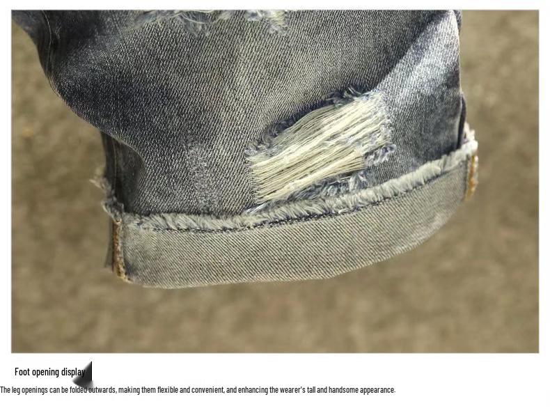 Men's Summer Light Ripped Denim Shorts - Loose Fit, Korean Style Trendy Mid-Length