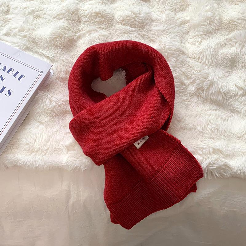 Knitted scarf women's high-end autumn and winter versatile student couple warm small scarf scarf shawl
