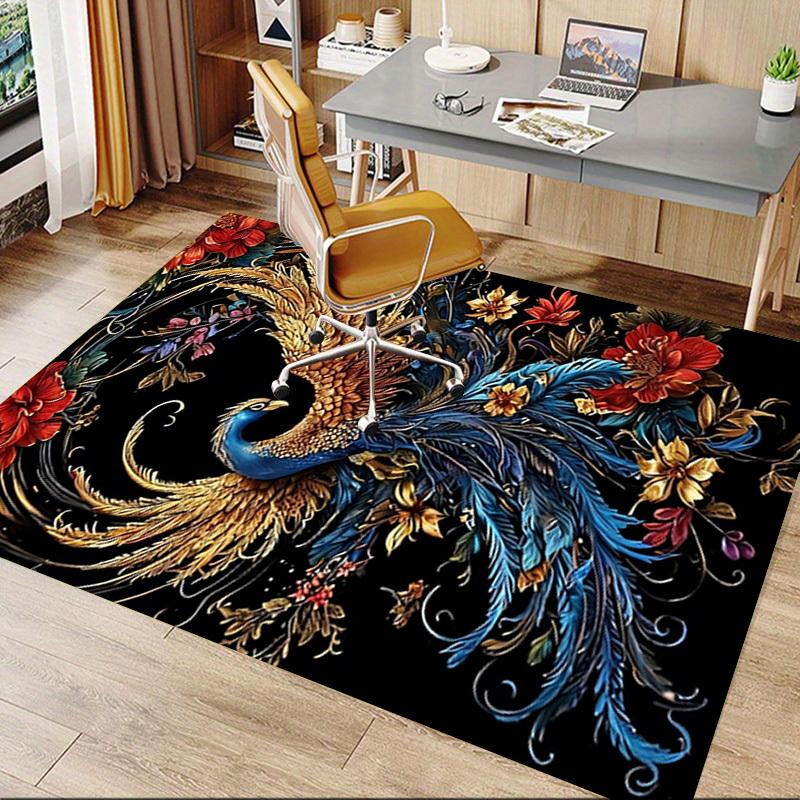 1pc Phoenix Flowers Carpet Anti Slip Polyester Floor Mat for office,Bedroom