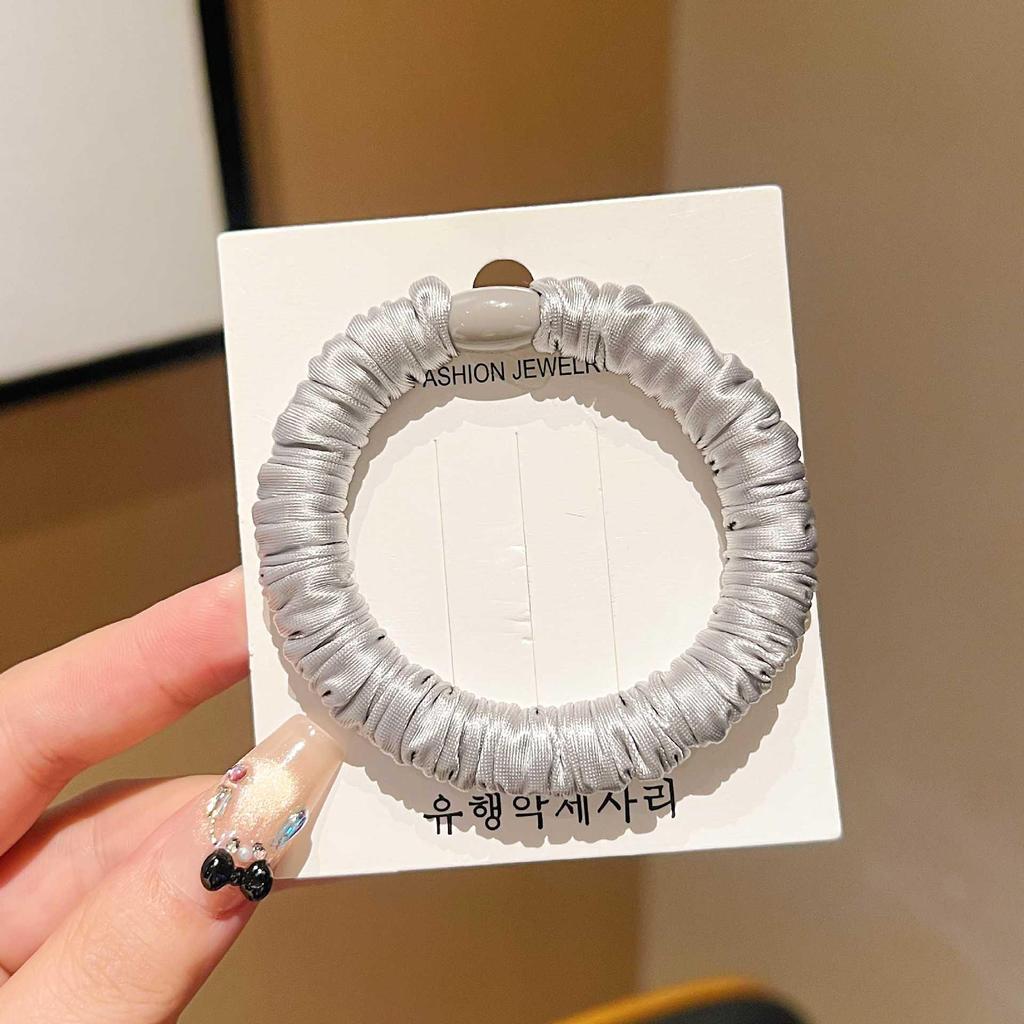 Premium Korean Style Ice Silk Pleated Hair Tie - Elastic Soft Ring for Simple Ponytails