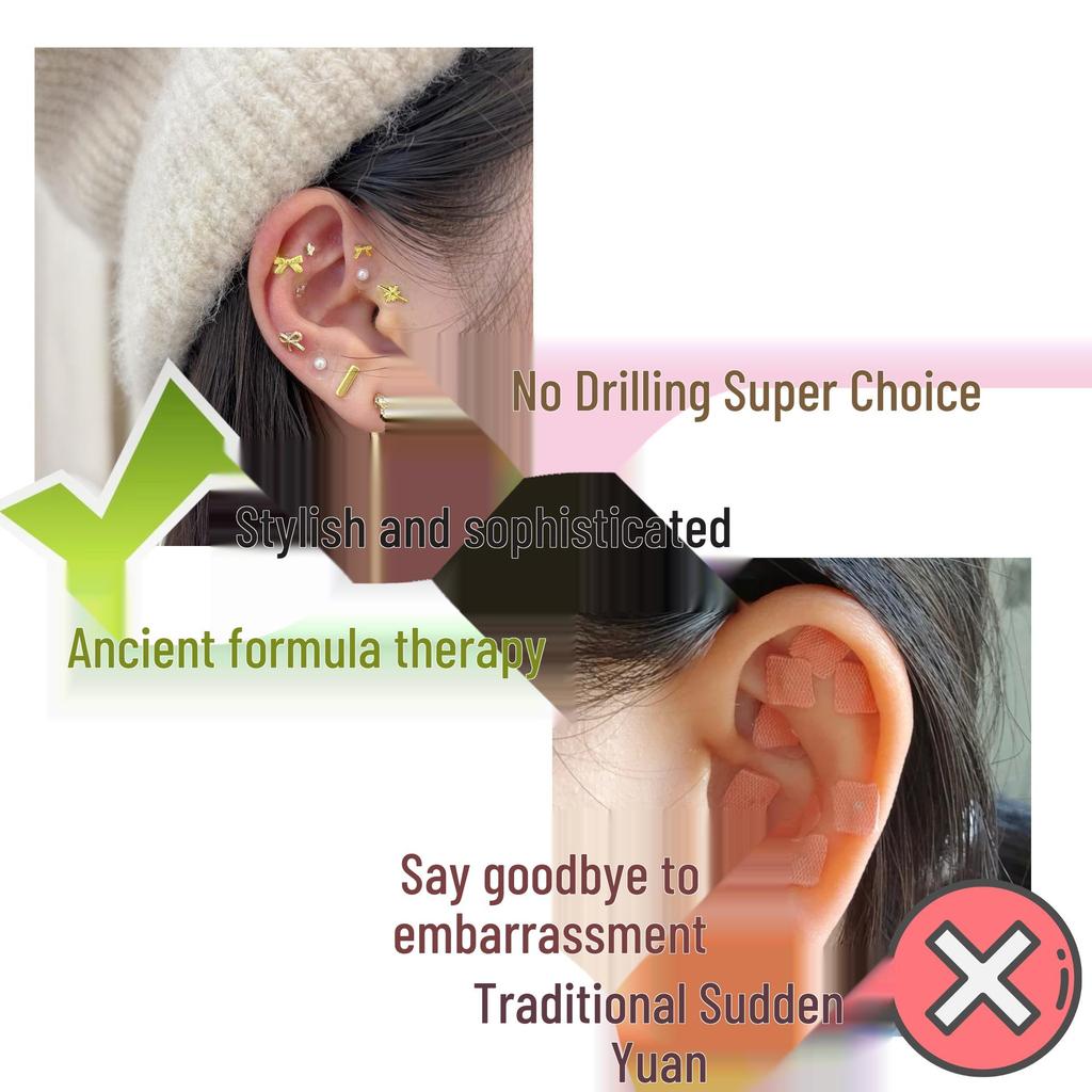 Sie Yuwu Stern Mond Ohrring Set: Damen Luxus Nischenmode Ohrklemmen (10 Stück)