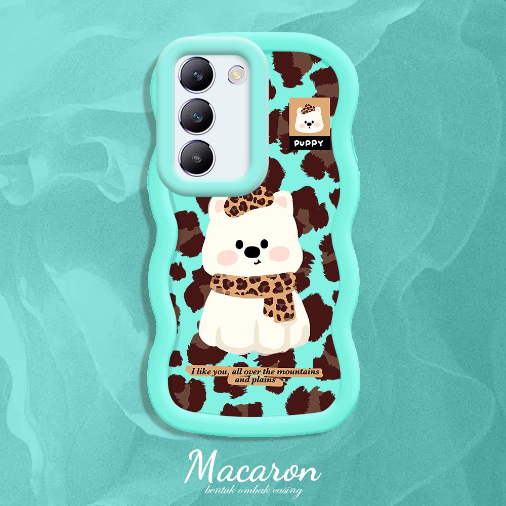 

Окрашенный узор Big Wave Edge Мягкий силиконовый материал Macaron чехол для телефона противоударный защитный резиновый чехол для OnePlus Vivo Motorola Moto Vivo Y20 2021 синий