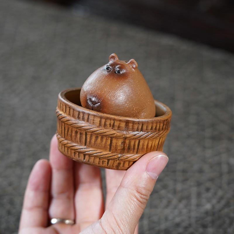 

Yixing Zisha Kapi Bala Tea Pet Creative Flowerpot Landscaping Tea Figurine Play Toys Tea Statue Ornaments Supplies Decoration