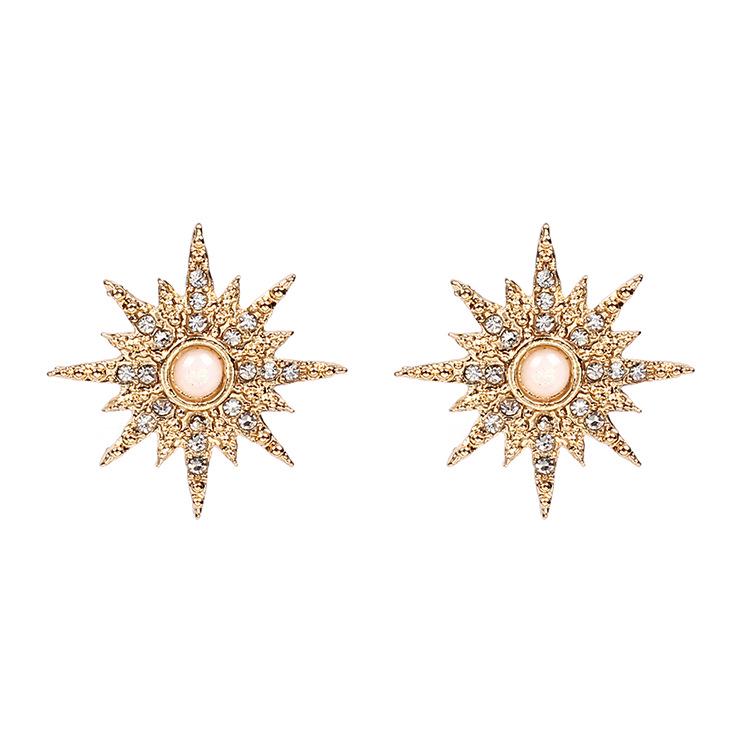 Cold wind temperament Korean personality diamond-encrusted earrings ins The same fashion light luxury earrings earrings