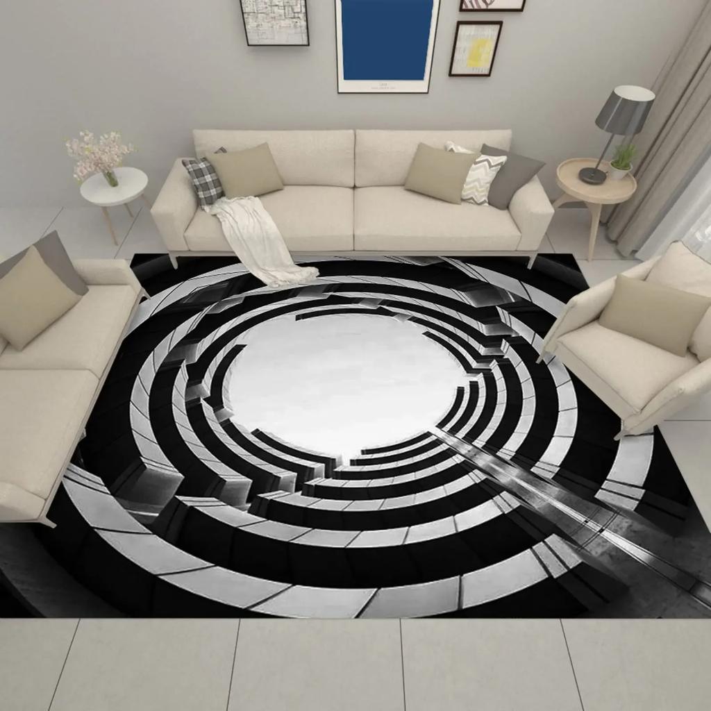 3D Vortex Illusion Carpet for Bathroom Living Room Sofa Table Decor Rugs Hallway Balcony Floor Mat Anti-slip Entrance Door Mat