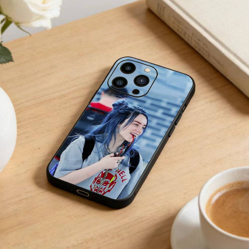 C-Singer Billie Eilish  Phone Case For iPhone 17 16 15 14 13 12 Max Plus Silicone Black Cover