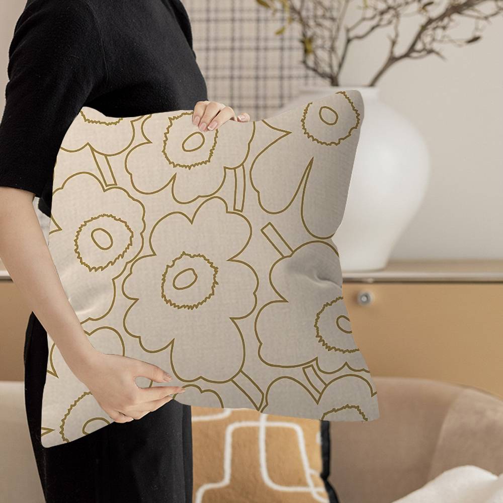 Marimekko-U-Unikko Blumen Kissen Geschenke Heimbüro Einrichtung Schlafzimmer Sofa Auto Kissenbezug Hülle 45X45cm
