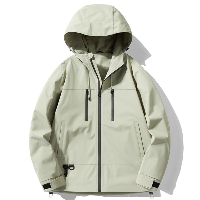 

Женский и мужской однотонный ветрозащитный плащ с капюшоном - Свободный крой, Стиль весна/осень 2024 2XL