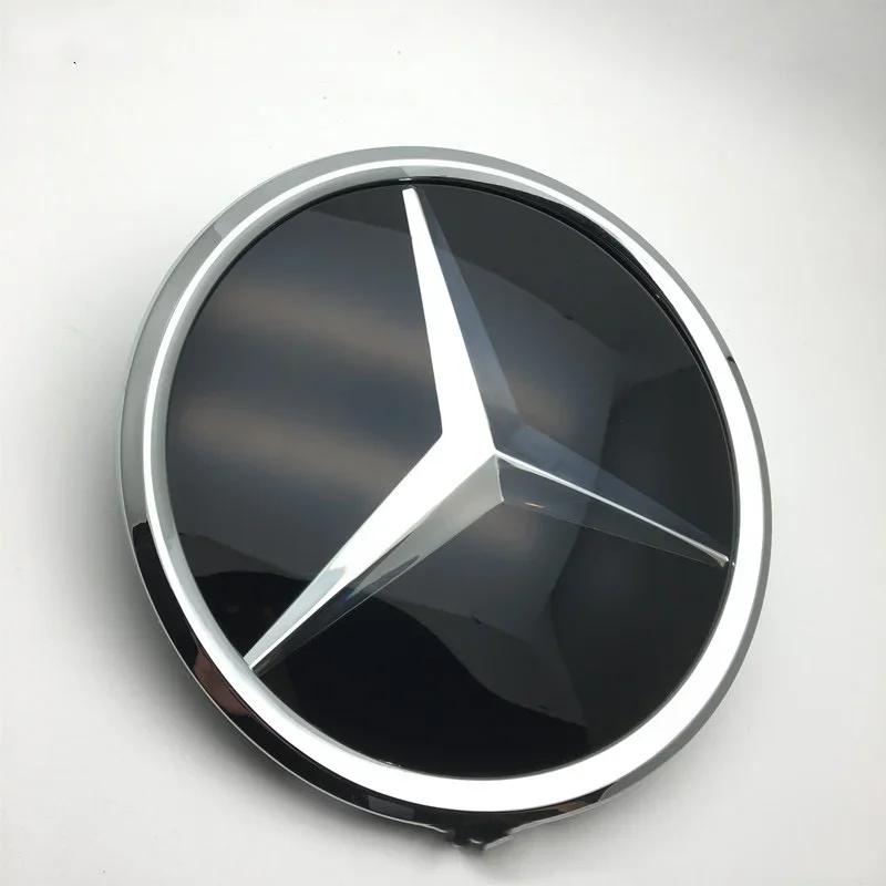 C200 E300 Chaud 2026 Nouveau Pour Benz Étoile Emblème Logo Grille Avant Miroir 3D Noir Brillant et Argent Chromé Pour Mercedes Benz Classe E