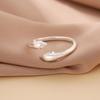 New Popular Exquisite Animal 925 Sterling Silver Jewelry Creative Double Dolphin Hypoallergenic Female Opening Rings  R289