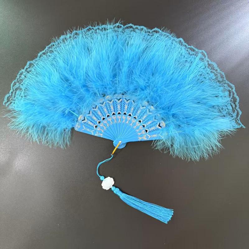 Black Lace Chinese Style Folding Fan for Cheongsam, Lolita, and Hanfu Fashion Shows