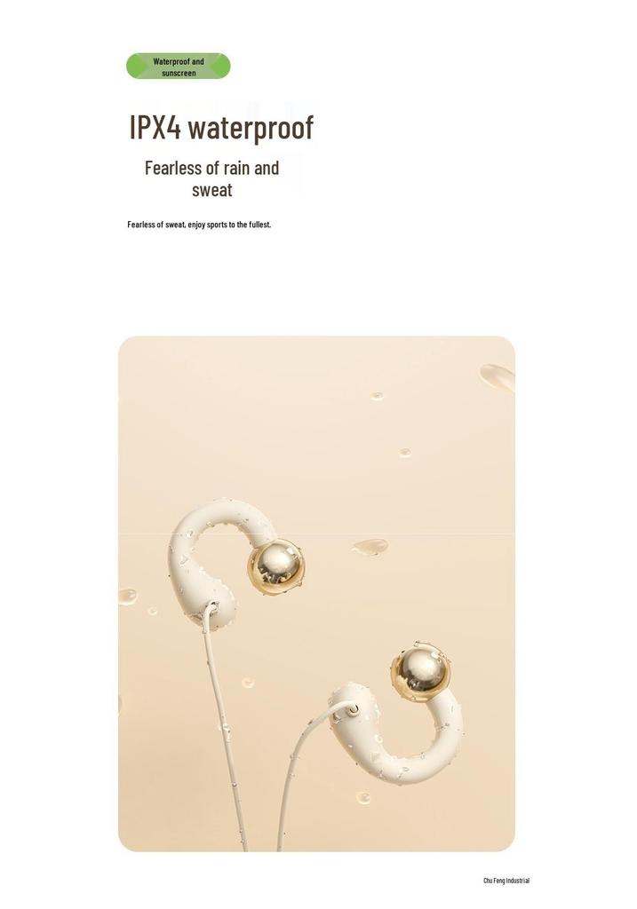 Bone Conduction Wired Earphones with Type-C and 3.5mm Connectors, Ear Clip Design, Wired Control Microphone, Ideal for Gaming