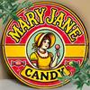 Pc Vintage Style Aluminum Metal Wall Art Sign Mary Jane Candy Theme Durable Easy To Hang Unique Design for Bedroom Kitc