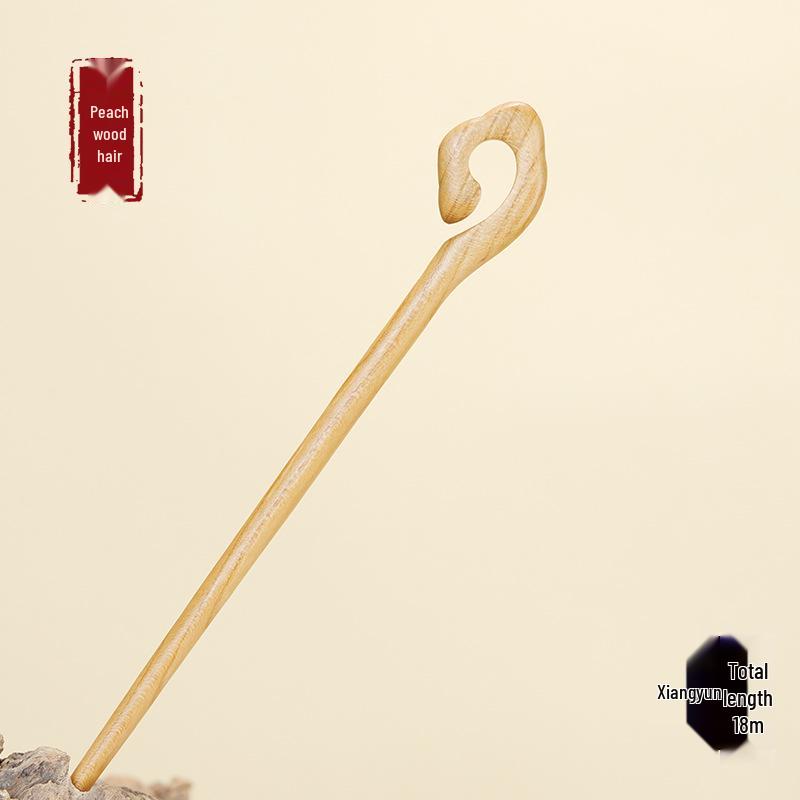 Hochwertige Haarnadel mit chinesischem Knoten aus Pfirsichholz - Neues Frühlingsstil-Haaraccessoire für Damen