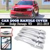 For Dodge Durango MK3 WD 2011~ 2018 Car Door Handle Covers Stickers Auto Exterior Scratch Protective Decor Car Accessories