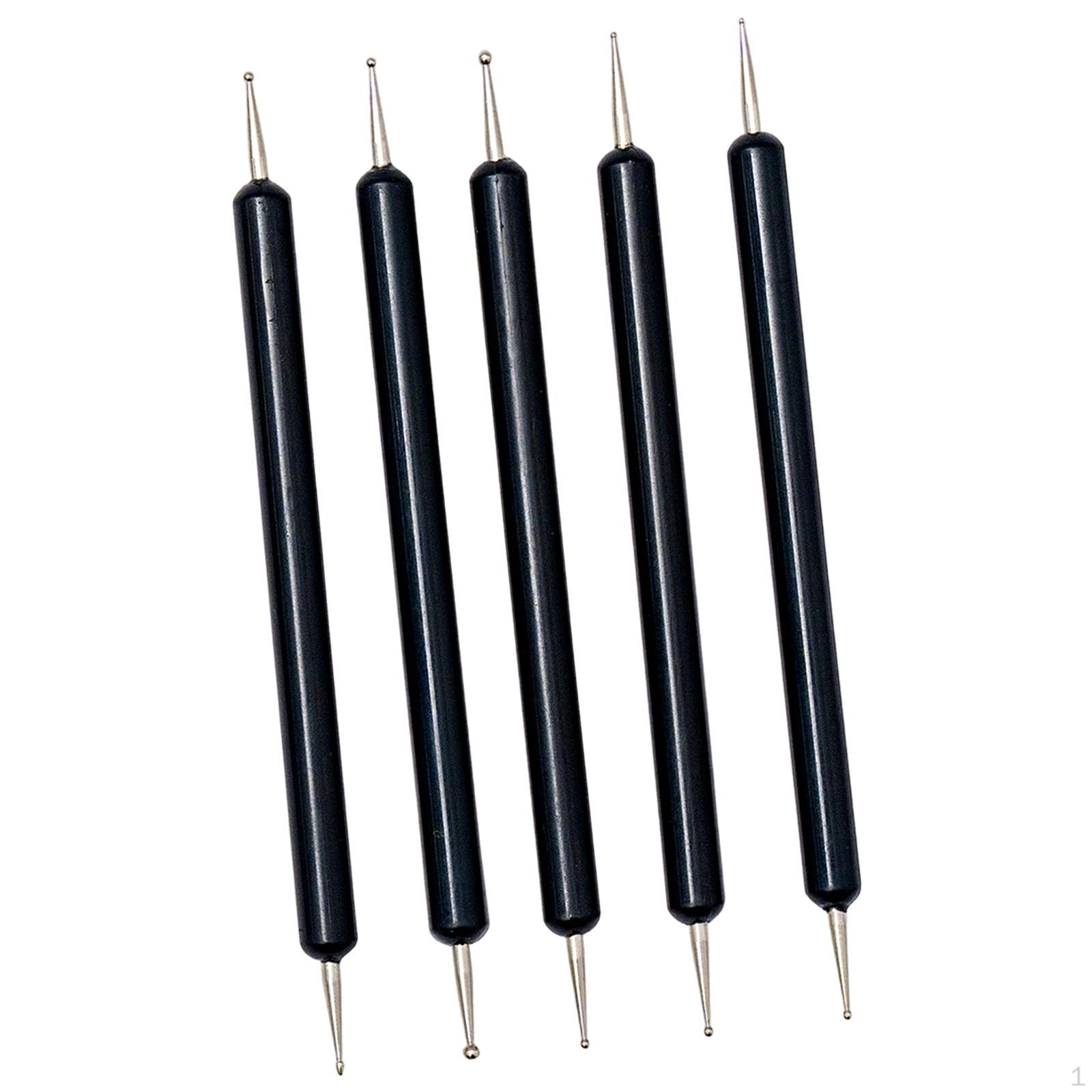 5Pcs Pottery Dotting Tools, Double Ended Embossing Stylus Tool DIY Modeling Nail Art Pen
