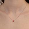 (Zilver 925) Hart Hanger Ketting NZ2515 Rood