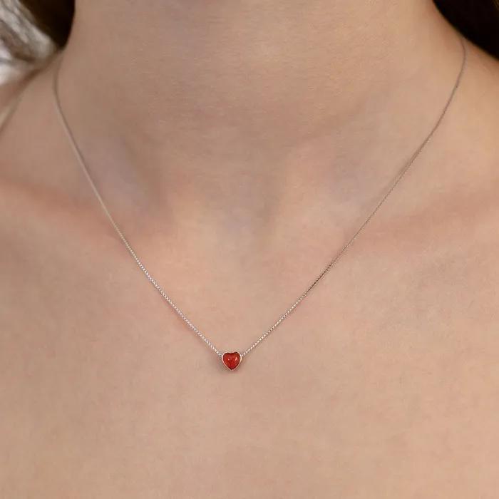 (Silver 925) Heart Pendant Necklace NZ2515