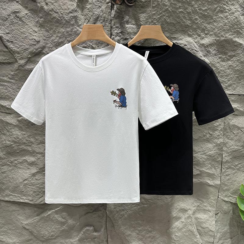 Summer Mens Short-sleeved Dopamine Wear Half-sleeved Printed T-shirt Thin T-shirt