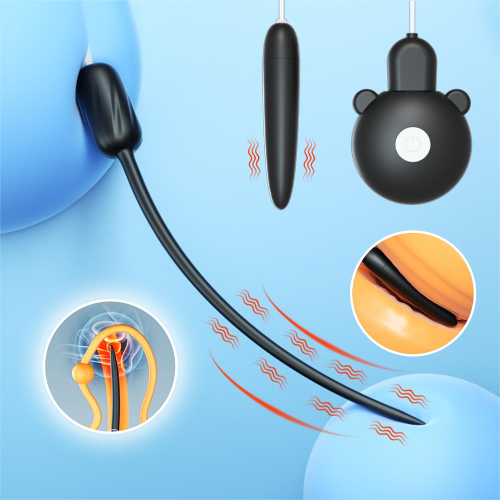10 Speeds Urethral Catheter Penis Vibrator USB Vibrating Urethra Plug Urethra Stimulator Cock Sounding for Men Penis Insert Sex