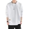 Men's Korean Style Loose Round Neck Long Sleeve Sweatshirt - Fake Two-Piece, Plus Velvet, Versatile Trendy Autumn/Winter Fashion Top