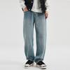 Lyocell Ice Silk Denim Men's Straight Jeans Men's Summer Trend Brand American Washed Loose Elastic Denim Men's Pants