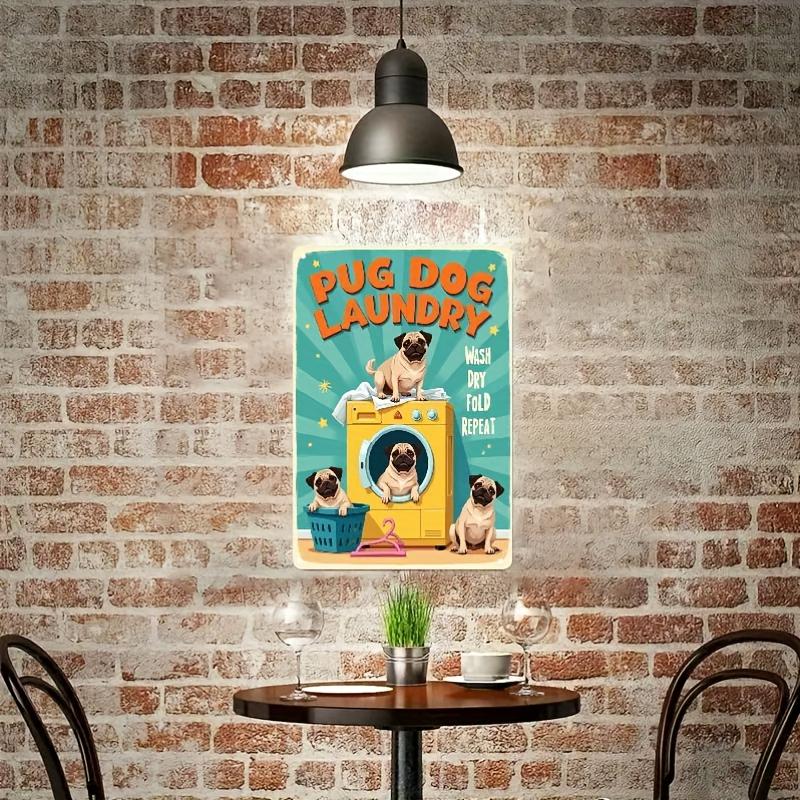 Vintage Dog Laundry Metal Sign  D Flat Room Decor Humorous Home Gift for Cafe Office Street Patio and Beach