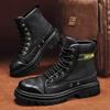 2025 New Men's High-top Anti-collision Work Boots 2025 Spring and Autumn Big-head Motorcycle Boots Canvas Shoes Fashion Boots