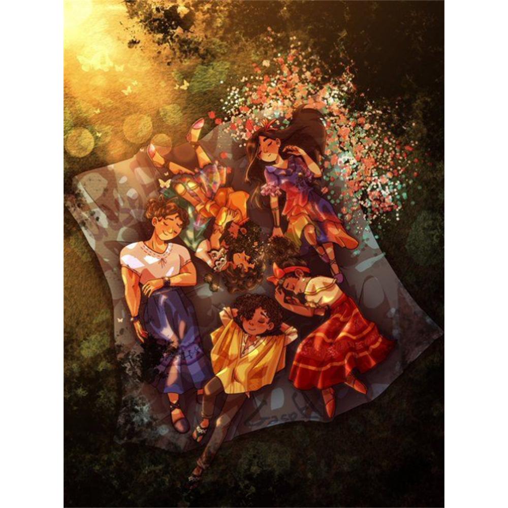 

Disney 5D DIY Diamond Painting Illustrations of The Girls From Full House Full Round Diamond Mosaic Cartoon Embroidery Artwork for Home Decor Round 20x30cm