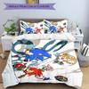 Sonic Friends Printed 3pcs Bedding Set Soft Microfiber 1 Duvet Cover And 2 Pillowcases Home Bedroom Decor Xmas Gift K1525