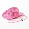 Sombrero de paja de vaquero doble cóncavo tejido a mano de dos colores sombrero de vaquero western para viajes al aire libre playa sombrero de caballero para mujer sombrero vaquero