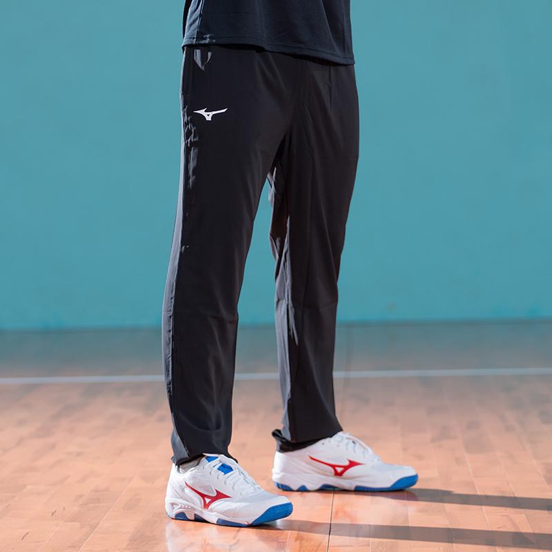 Mizuno Quick-Drying Breathable Elastic Comfortable Woven Sports Casual Pants Unisex Bottoms Black C2CF46Z109