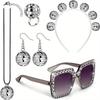1970-tals Discofest Kostymtillbehör: Dollar Glasögon, Ring, Halsband, Tiotal Rekvisita.