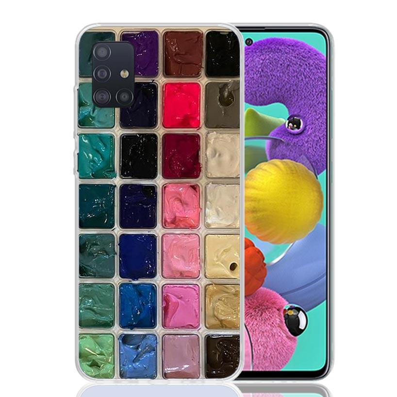 Waterverf Set Verfpalet Schilderdoos Telefoonhoesje Voor Samsung Galaxy A52 A32 A22 A12 A02S A50S A30S A51 A31 AA71 Note 20 Ult