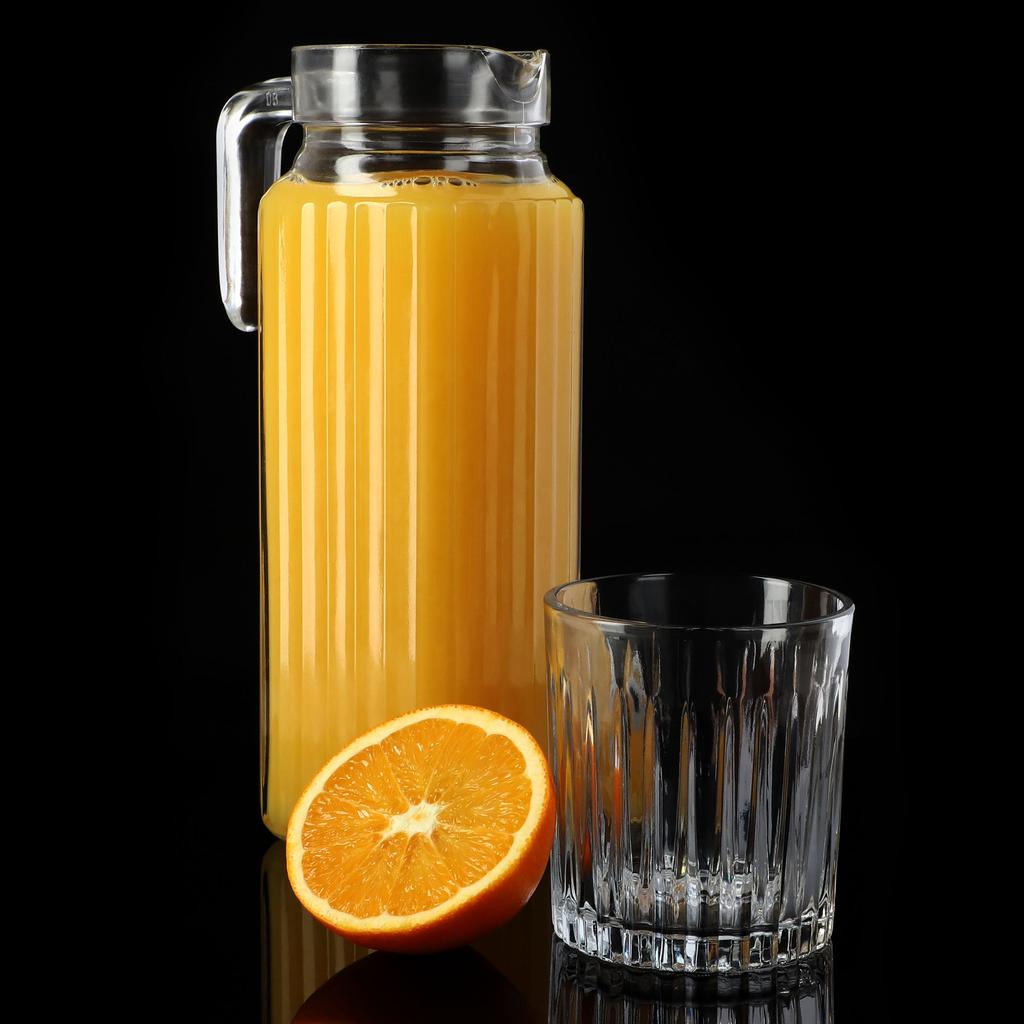 KADAX Capacious Glass Pitcher for Beverages Water Juice 1.1L