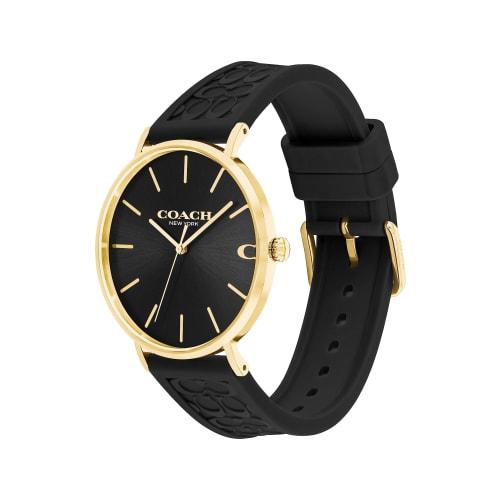 Coach Charles 41mm GP Black Signature C Silicone Strap