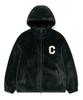 C Logo Minkor Boa Hoodie Zip-Up Jacket Green