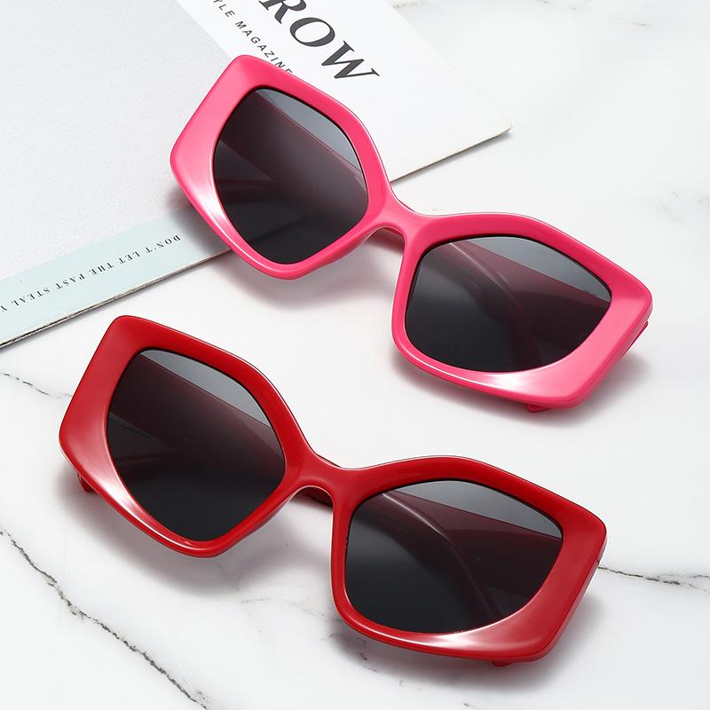 Big Frame Vintage Cat Eye Sunglasses Women Men Retro Square Sun Glasses Polygon Goggle for Male Female