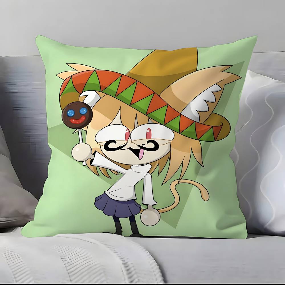 Neco Arc F-F-Lustig M-Meme K-Kawaii Kissenbezug Kissenbezug Weich Hautfreundlich & Bequem Mit einem Verdeckten Reißverschluss
