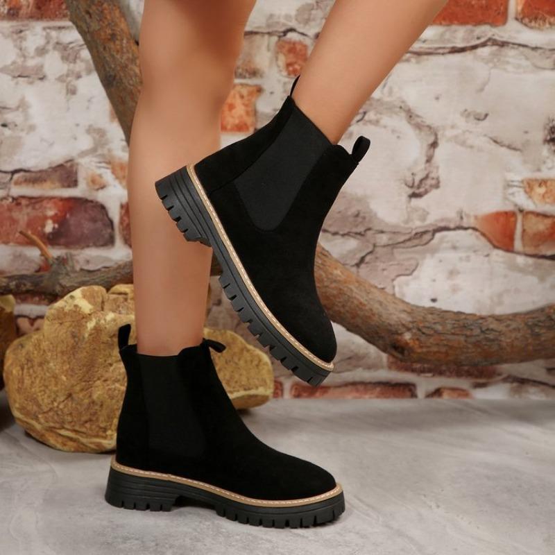 Neue Damen-Herbst-Chelsea-Ankle Boots im britischen Stil aus Wildleder, modische, vielseitige kurze Lederstiefel