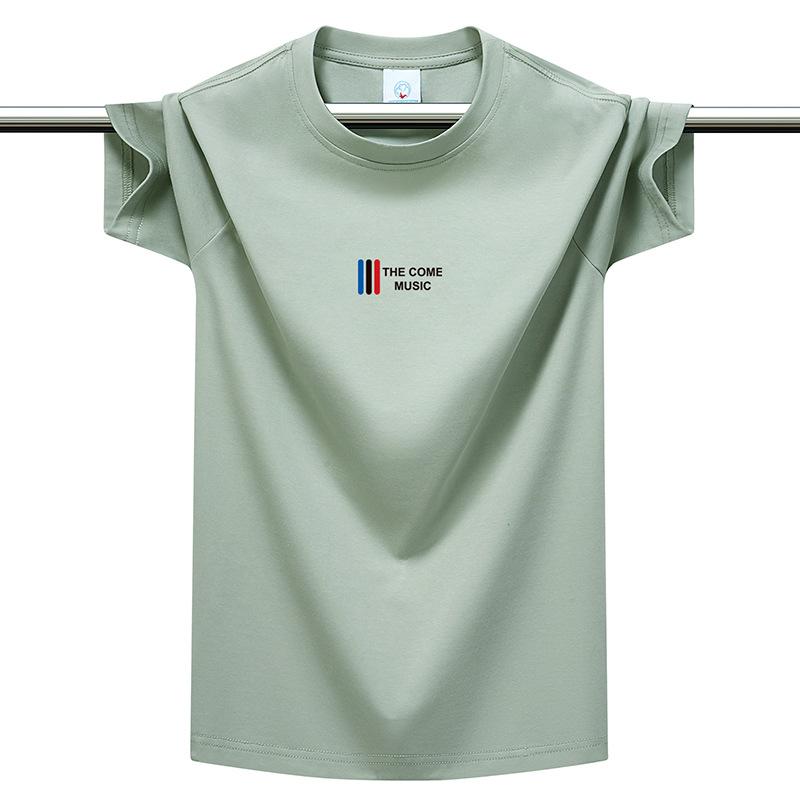 220GSM Schweres Baumwoll-T-Shirt für Herren 12 Farben Rundhalsausschnitt Kurzarm Mode-Tee Atmungsaktiv Weich Lässig Sommer Oberteil