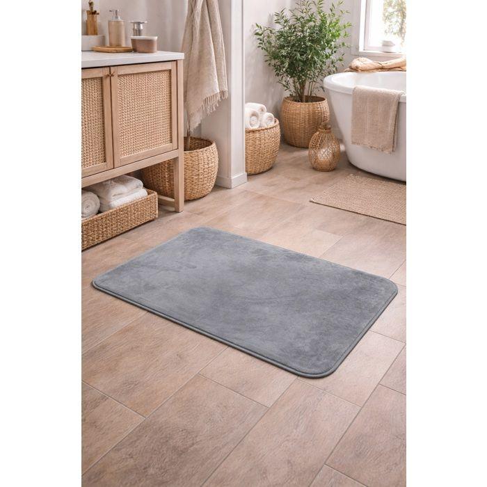 Tapis doux flanelle 50 x 80 cm gris