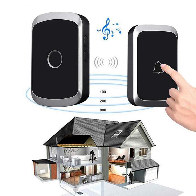 Home Security Welcome Wireless Doorbell Smart Home Door Bell Alarm LED Light 36 Songs With Waterproof Touch Button Smart Alarm
