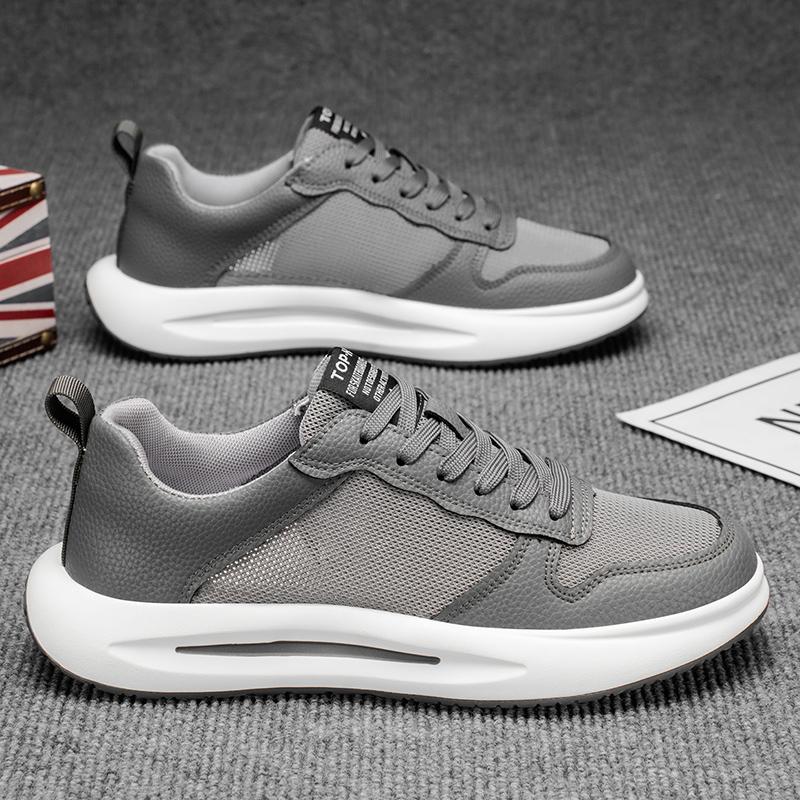 

Новые модные мужские кроссовки Four Seasons с толстой подошвой для студентов и мальчиков, трендовые кроссовки с мягкой подошвой, дышащие, повседневные кроссовки для бега 44 серый