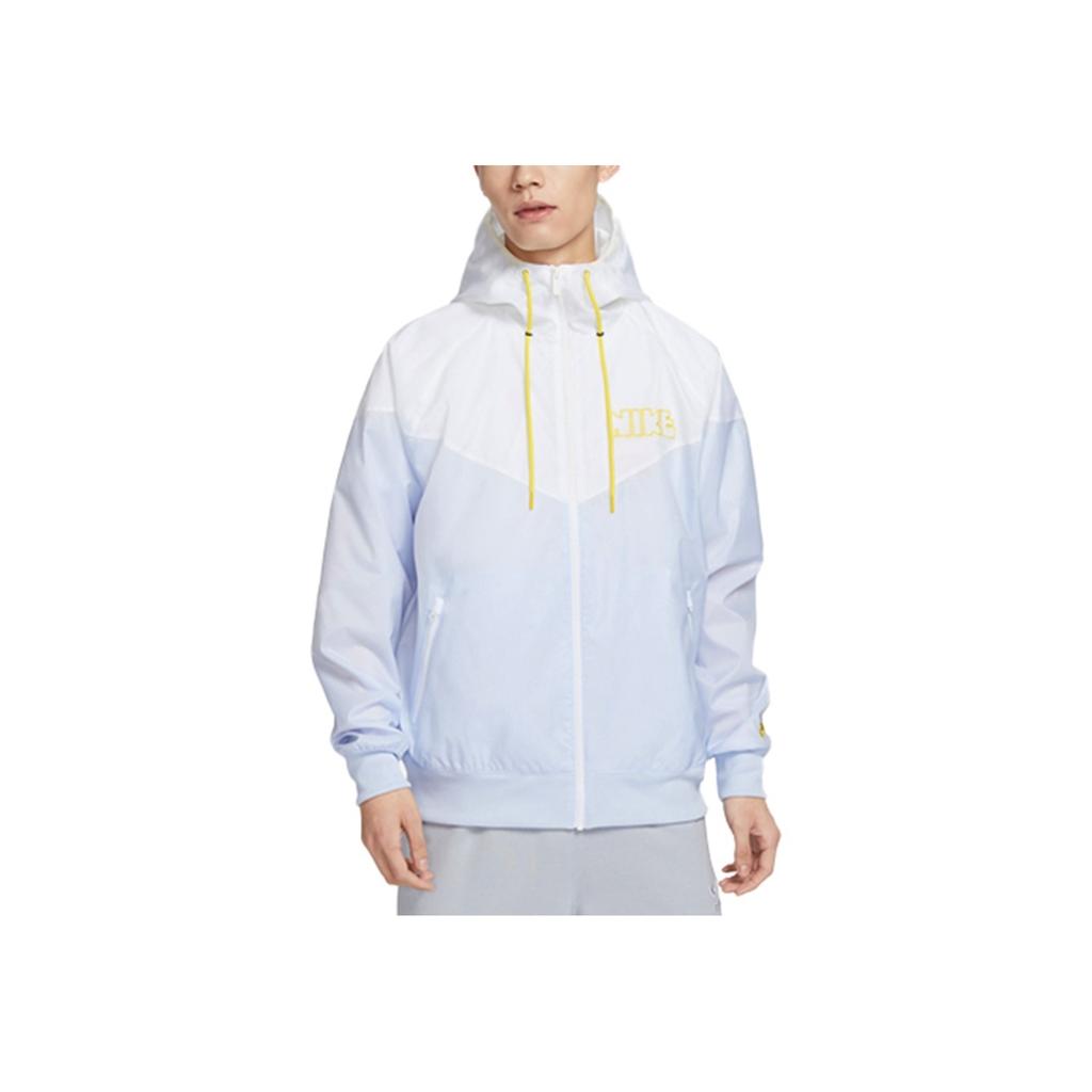 Nike Embroidered Split-Color Letter Logo Sport Hooded Jacket Men Outerwear Football-Grey DX0695-085
