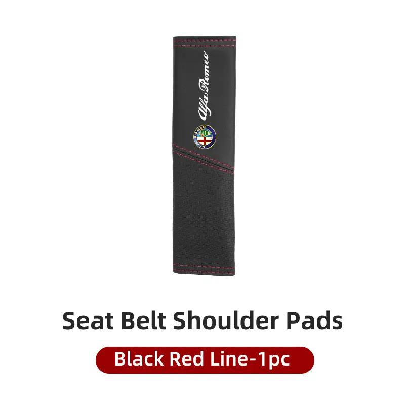 BBDJ3 Car Seat Belt Cover Seatbelt Shoulder Strap Protector Pad For Alfa Romeo Giulia 147 Mito 156 159 166 GT Stelvio Brera Volante