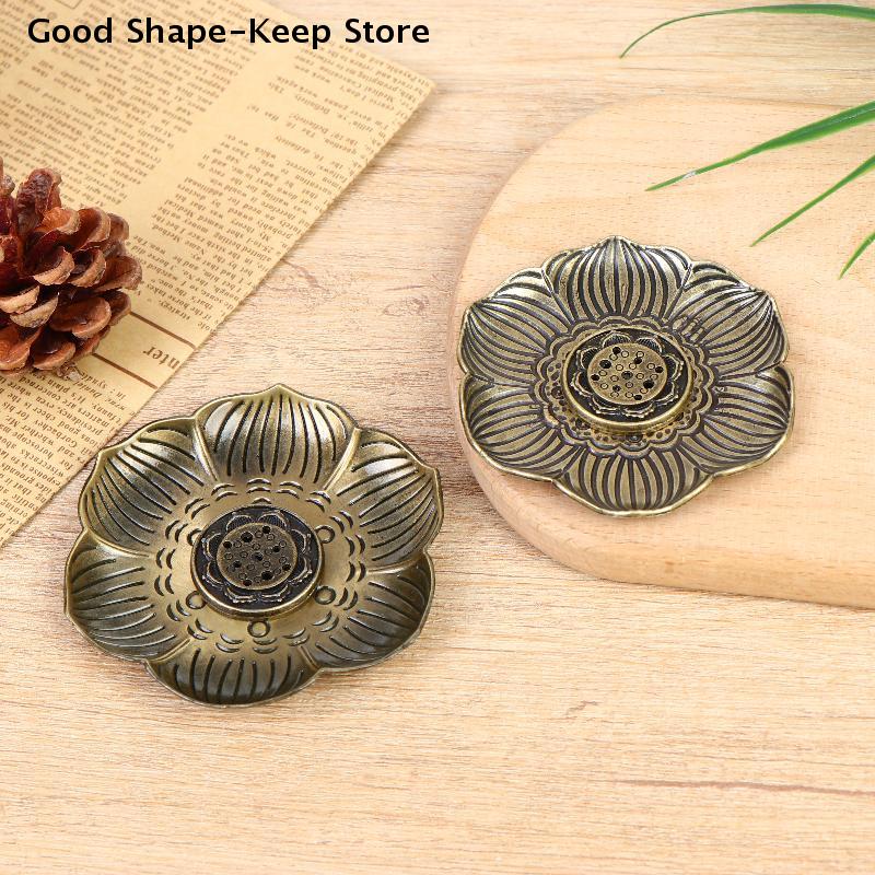 1Pcs Metal Incense Burner Craft Ornament For Home Room Decoration Flower Shaped Spa Yoga Meditation Accessories